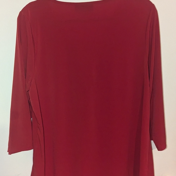 Lane Bryant NWOT Swing 3/4 sleeve V Neck Pleat Front Blouse, size 14/16 - Picture 5 of 5